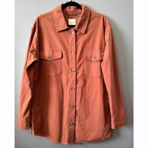 Gentle Fawn Guide Shirt Rust Orange Utility Shacket‎ Long Sleeve Button Up Large